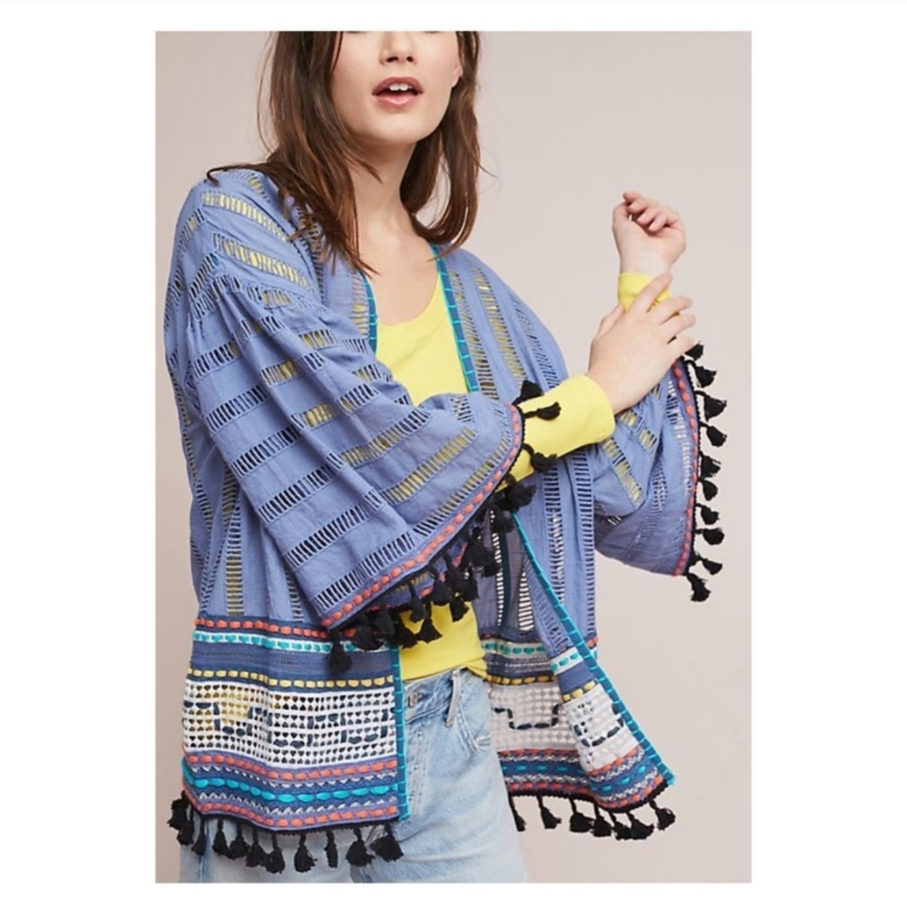 Blue Bohemian Kimono Anthropologie Alina S/M